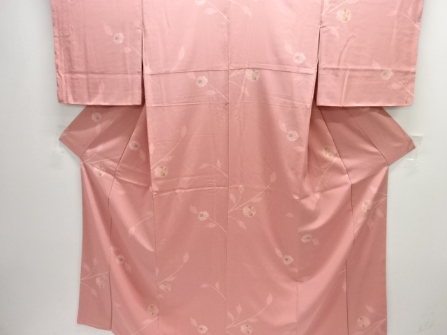 未使用品　雪輪に花模様小紋着物